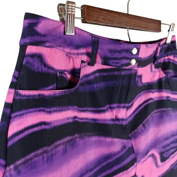 SLAZENGER Women's Golf Skirt Tie Dye Pink Purple Women Size 8 Button Pocket EUC - Picture 2 of 9